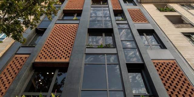 طراحی نمای ترکیبی آجر و سنگ | شرکت تهران دیزاین سنتر