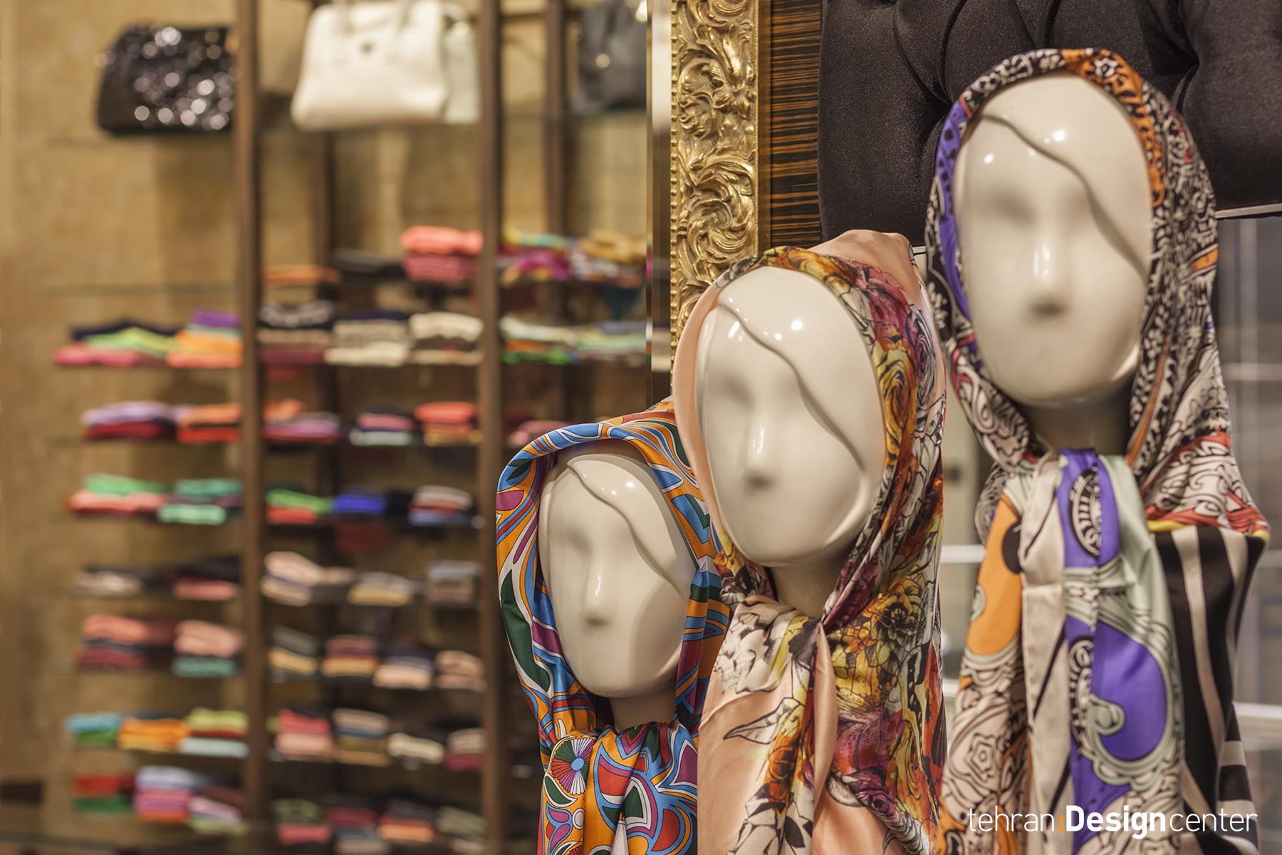 طراحی دکوراسیون مغازه روسری | شرکت معماری داخلی و دکوراسیون تهران دیزاین سنتر