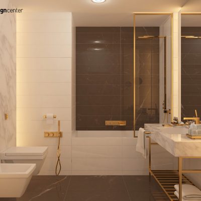 طراحی سرویس بهداشتی اتاق نمونه | شرکت معماری داخلی و دکوراسیون تهران دیزاین سنتر