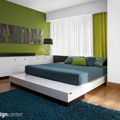 طراحی داخلی اتاق خواب سبز | شرکت معماری داخلی و دکوراسیون تهران دیزاین سنتر