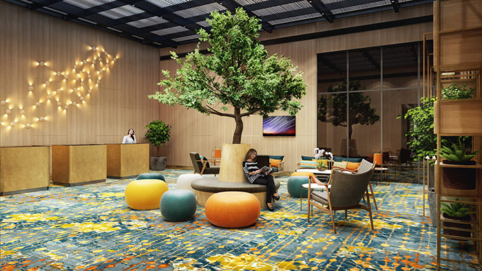 ایجاد محیطی جذاب در لابی هتل برای استراحت و مطالعه | تهران دیزاین سنتر