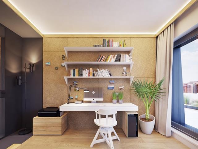 قرار دادن شلف ها در دفتر کار خانگی | شرکت معماری داخلی تهران دیزاین سنتر