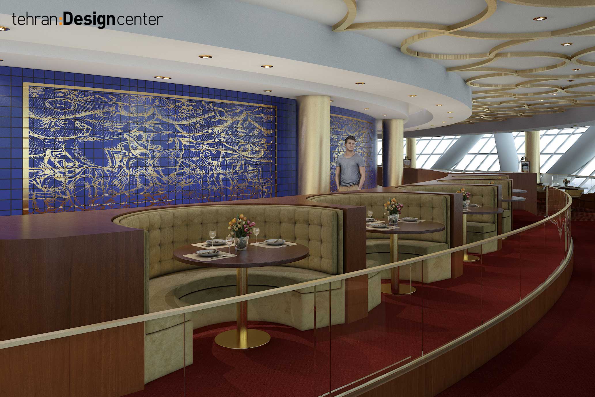 طراحی مبلمان رستوران گردان برج میلاد | شرکت معماری داخلی و دکوراسیون تهران دیزاین سنتر